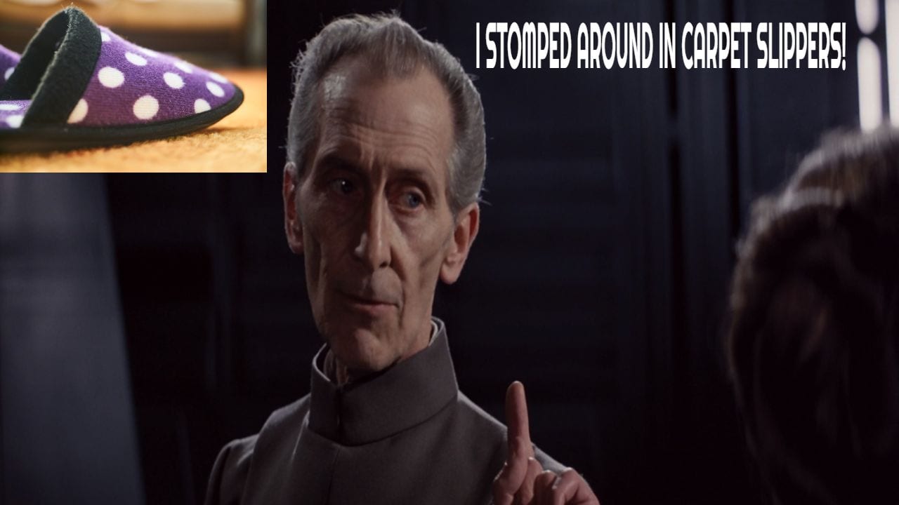 Peter Cushing describes why he wore carpet slippers while playing Grand Mof...