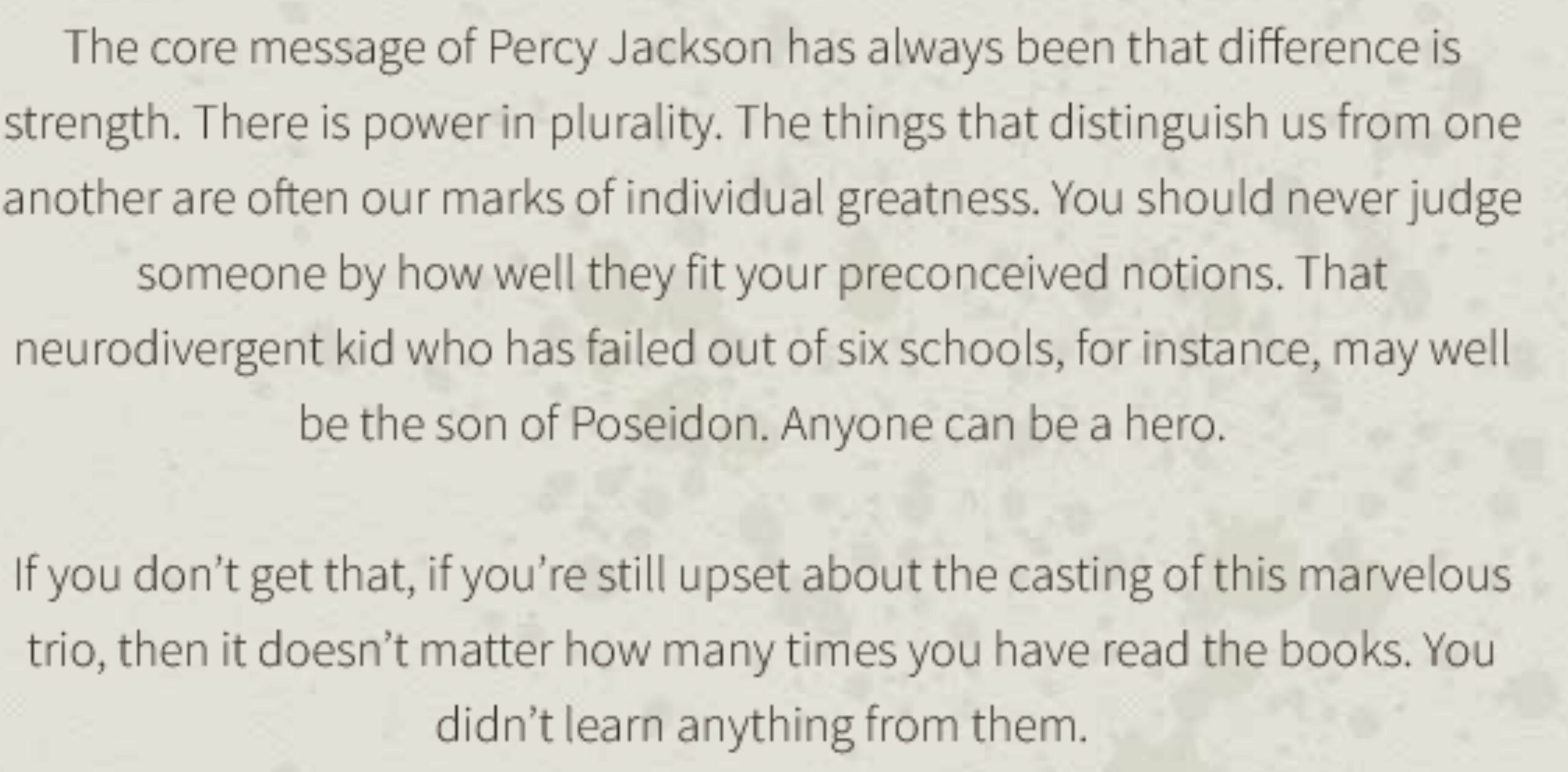 Percy Jackson racist
