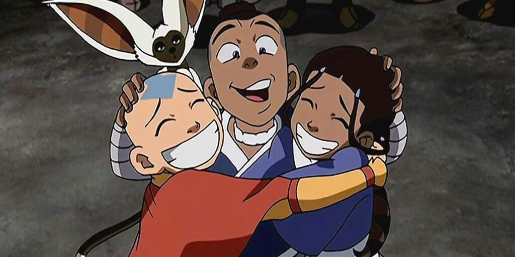 Aang-Sokka-and-Katara-hugging-in-Avatar-The-Last-Airbender_1 - Geeks ...