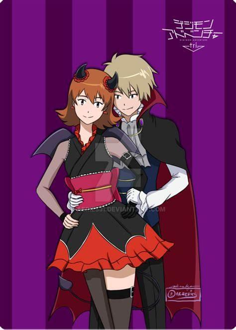 digimon tri halloween - matt & sora