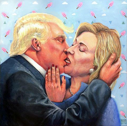 Trump Kissing Hillary